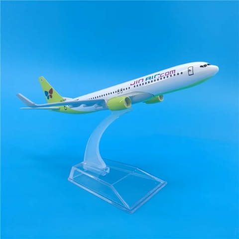 Бойнг 737 самолет модел макет Jin Air метален нискотавифна авиокомпания полетите летище - снимка 7