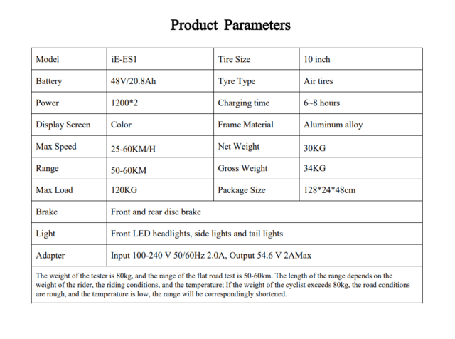 Електрически скутер/тротинетка iENYRID ES1 2400W 20.8AH, град Разград | Други - снимка 10