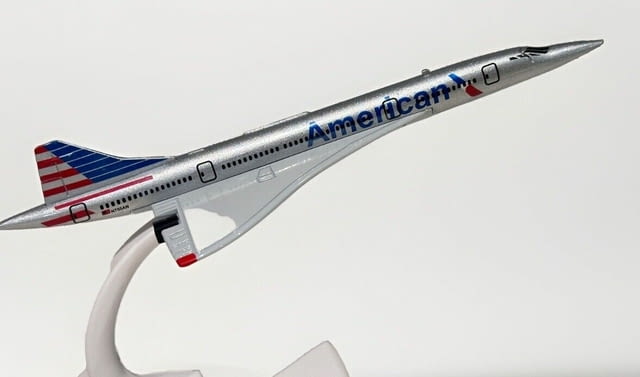 Конкорд самолет модел макет метален American полет небе класа Concorde - снимка 4