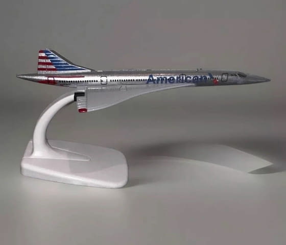 Конкорд самолет модел макет метален American полет небе класа Concorde - снимка 5