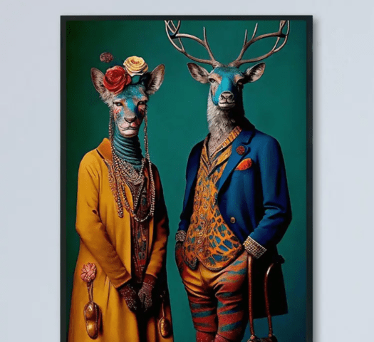 Модна двойка елени Ar Deco - city of Montana | Paintings - снимка 2