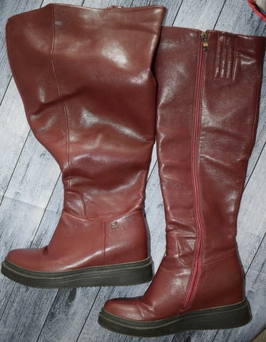 Дамски зимни високи ботуши Есен/Зима, Елегантен, Тъмно син - град Самоков | Дамски Обувки - снимка 1