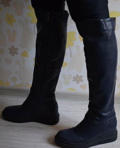 Дамски зимни високи ботуши Есен/Зима, Елегантен, Тъмно син - град Самоков | Дамски Обувки - снимка 5