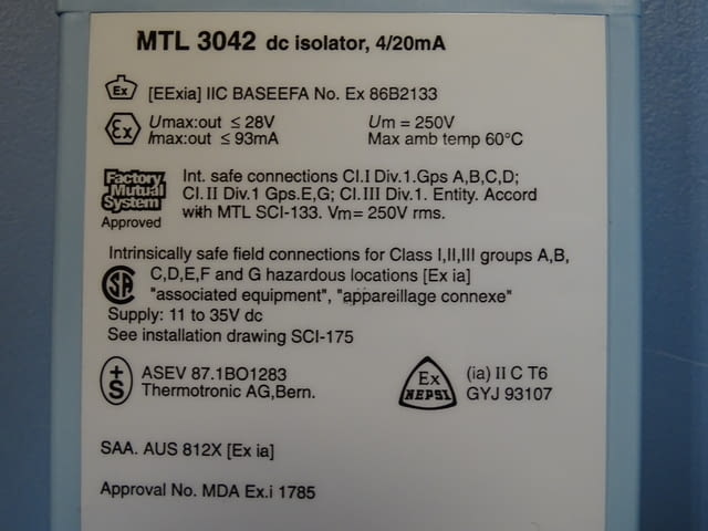 Реле MTL 3042 dc isolator 4/20mA MTL 3000 series 50mA, city of Plovdiv | Industrial Equipment - снимка 5