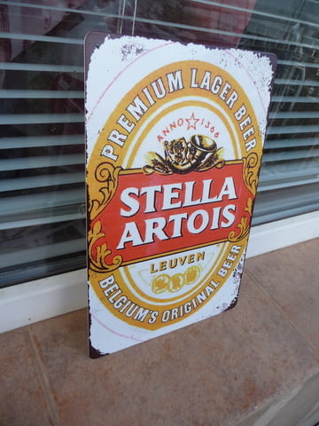 Метална табела бира Stella Artois Белгия първокласна премиум, град Радомир - снимка 2