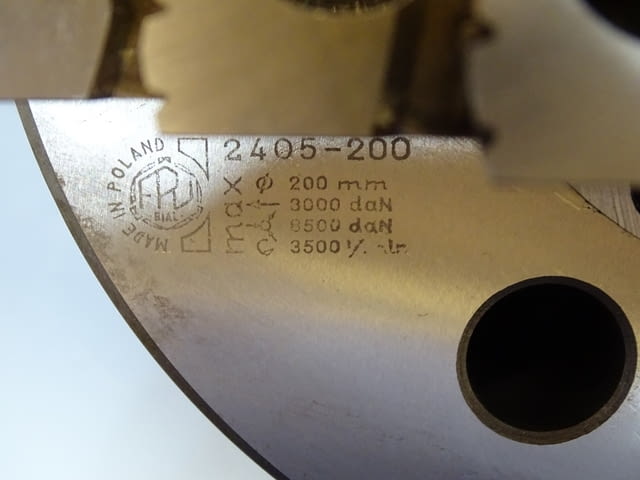 Клинозатегателен патронник Ф 200mm Bison 3-jaw power chuck+фланец - снимка 10