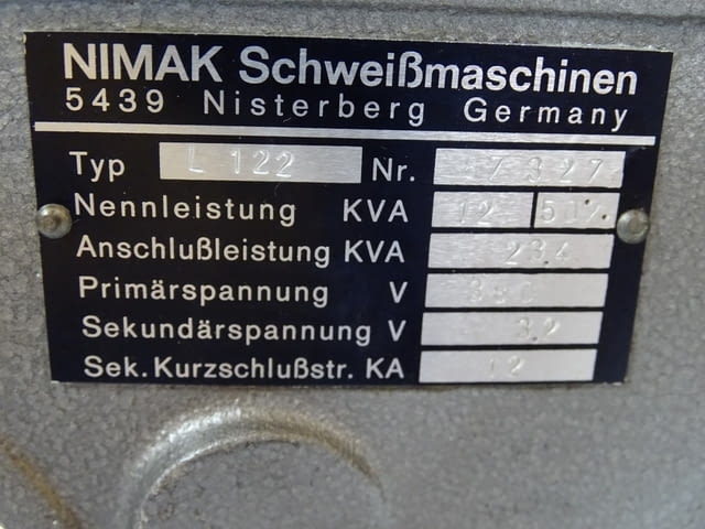 Апарат за точково заваряне NIMAK Typ L122 Punktsvets 380V Spot Welding - снимка 3