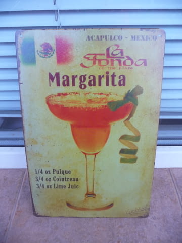 Метална табела коктейл Маргарита лимон класика Мексико Акапулко алкохол бар барман - снимка 1