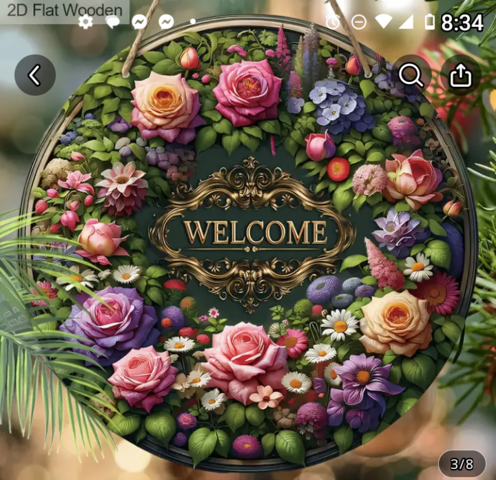 Декоративен знак Цветен венец нов - city of Montana | Paintings - снимка 1