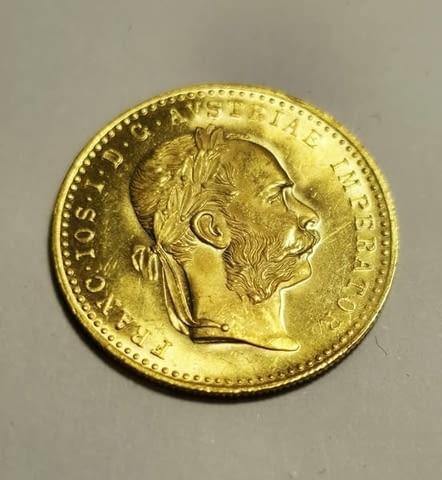 Златна монета 1 Австрийски дукат-3.49 гр., град Горна Оряховица | Колиета / Синджири / Медальони - снимка 1