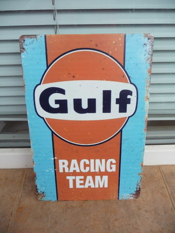 Метална табела Gulf Racing team състезателен отбор тим спонсор състезание - снимка 1