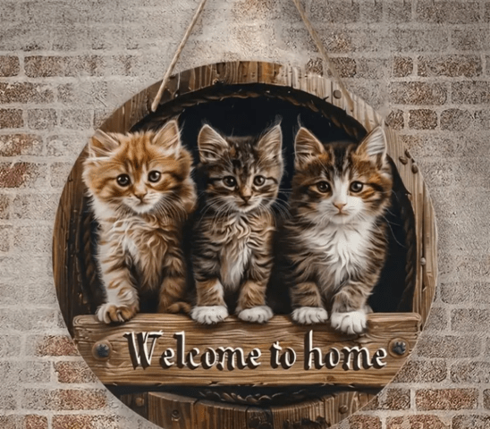 Приветстваща декорация Трите котета - city of Montana | Paintings - снимка 1