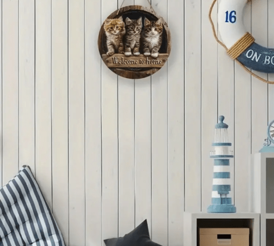 Приветстваща декорация Трите котета - city of Montana | Paintings - снимка 6