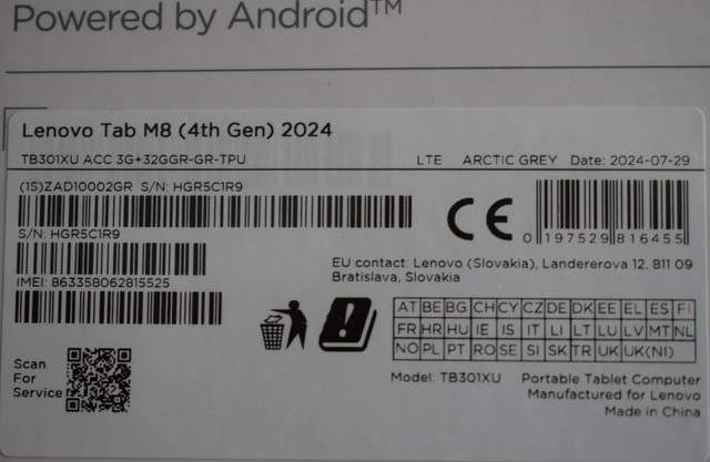 Таблет Lenovo Tab M8 (4th Gen) 2024, Octa-Core, 4GB RAM, 64GB, Wifi, Arctic Grey - снимка 4