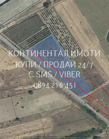 Код 63007. Поземлен имот 7200м2 /нива, кат. 5-та/ на 200м от къщите на с Йоаким Груево с 150м лице н - снимка 1