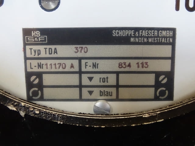 Диференциален манометър Schopper& Faeser Typ TDA 370 Barton-Zelle 224 h=25mWS - снимка 2