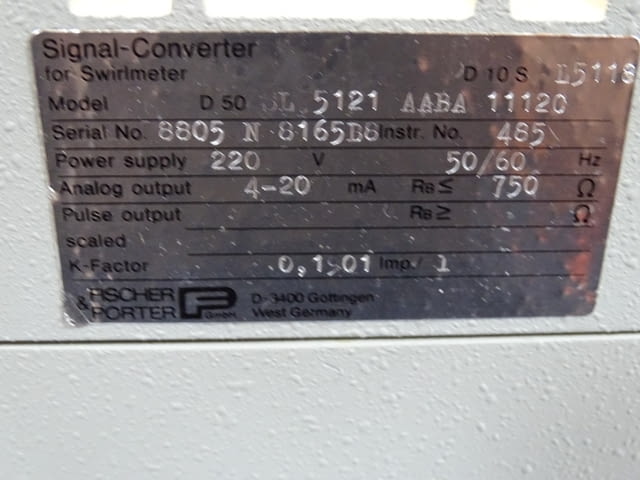 Сигнален преобразувател Fischer& Porter D 50 SL 5121 AABA 11120 signal-converter for swirlmeter - снимка 5