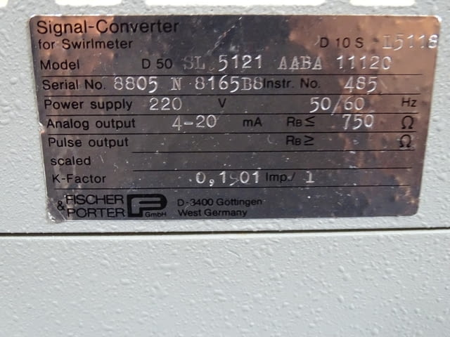 Сигнален преобразувател Fischer& Porter D 50 SL 5121 AABA 11120 signal-converter for swirlmeter - снимка 6