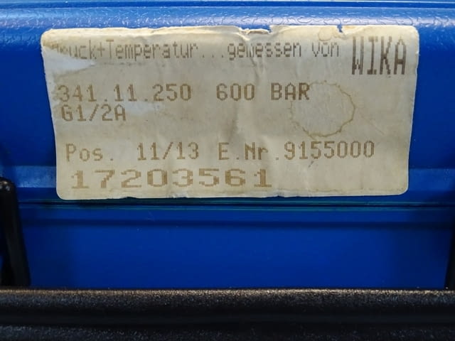 Образцов манометър WIKA 341.11.250 (0-600)Bar precision test pressure gauge - снимка 7