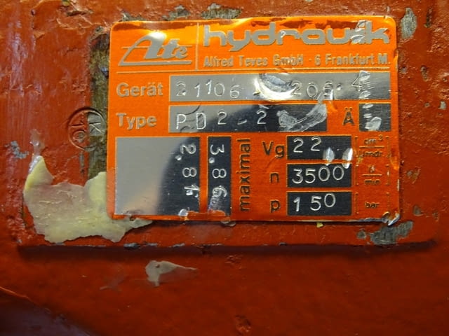 Хидравлична помпа ATE PD2-2 Hydraulic pump 150Bar 3500min-1, град Пловдив - снимка 6