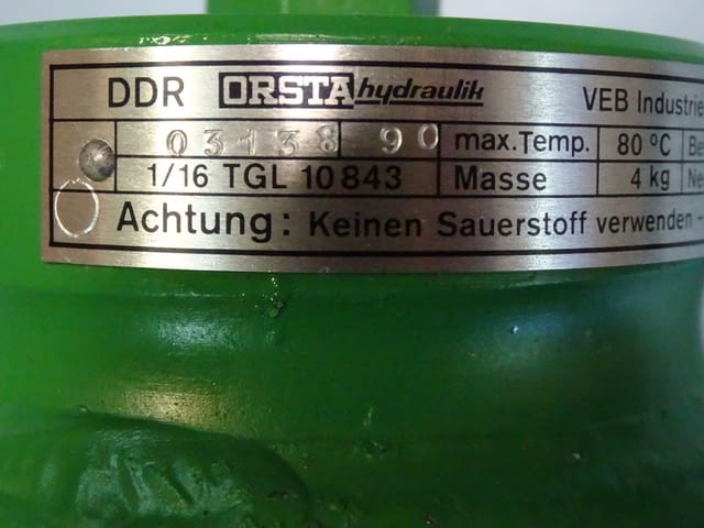 Хидроакумулатор Orsta Hydraulic 1/16 TGL 10843 Diaphragm Accumulator 160Bar 1L - снимка 4