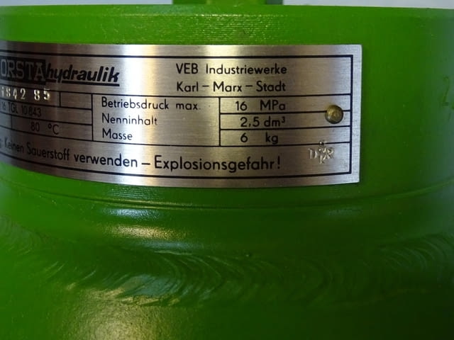 Хидроакумулатор Orsta Hydraulic 2.5/16 TGL 10843 Diaphragm Accumulator 160Bar 2.5L - снимка 5