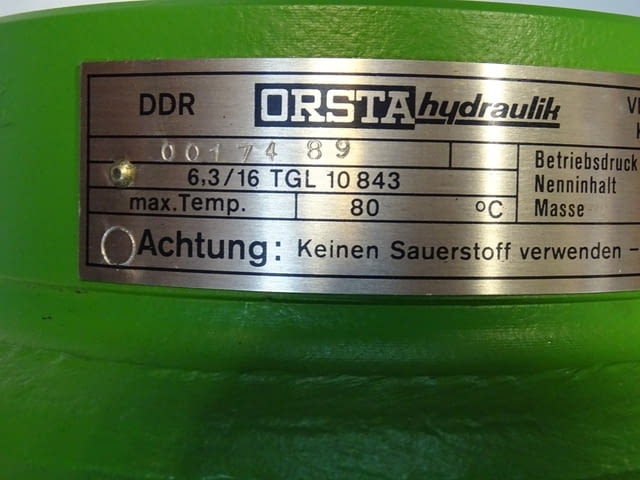 Хидроакумулатор Orsta Hydraulic 6.3/16 TGL 10843 Diaphragm Accumulator 160Bar 6.3L - снимка 5