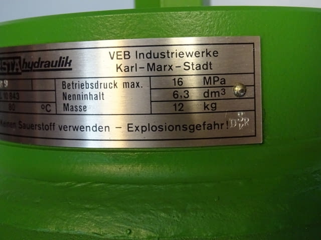 Хидроакумулатор Orsta Hydraulic 6.3/16 TGL 10843 Diaphragm Accumulator 160Bar 6.3L - снимка 9