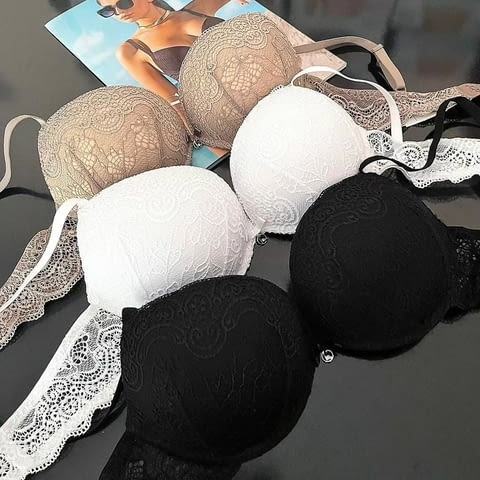 Lormar 65B, 70B, 75B, 80B черни, капучино, бели супер пуш-ъп сутиени +2 РАЗМЕРА Лормар сутиен двоен гел - снимка 5