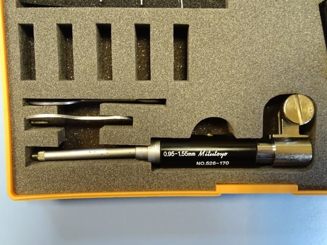 Вътромер 2-точков Mitutoyo 526-173 2-point Inside Measuring Instrument 0.95-1.55mm - снимка 5