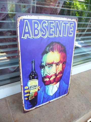 Метална табела Absente алкохолна напитка вино Ван Гог ликьор, град Радомир - снимка 2