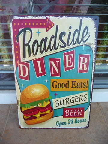 Метална табела храна бургер добра храна бира закусвалня 24 чasa - снимка 1