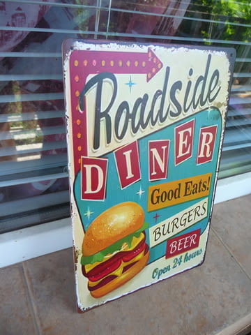 Метална табела храна бургер добра храна бира закусвалня 24 чasa - снимка 2