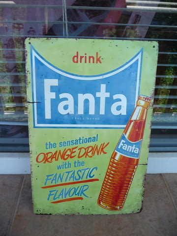 Метална табела Fanta бутилка портокалова напитка газирана кока кола - снимка 1