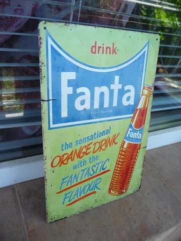 Метална табела Fanta бутилка портокалова напитка газирана кока кола - снимка 2