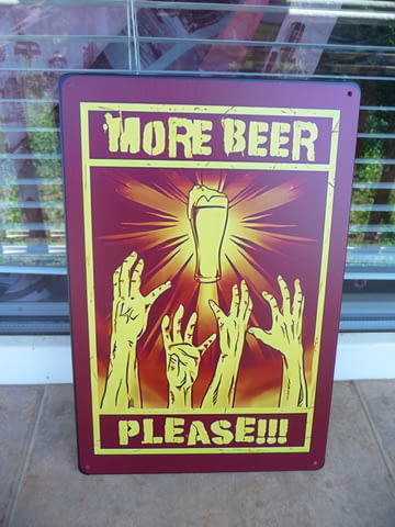 Метална табела Повече бира моля дайте искаме много бирена фиеста - снимка 1