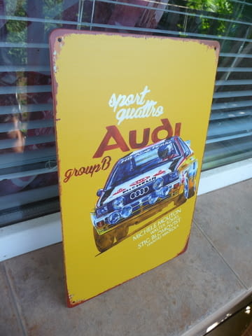 Метална табела кола Audi sport quattro спортна бърза Ауди халогени - снимка 2