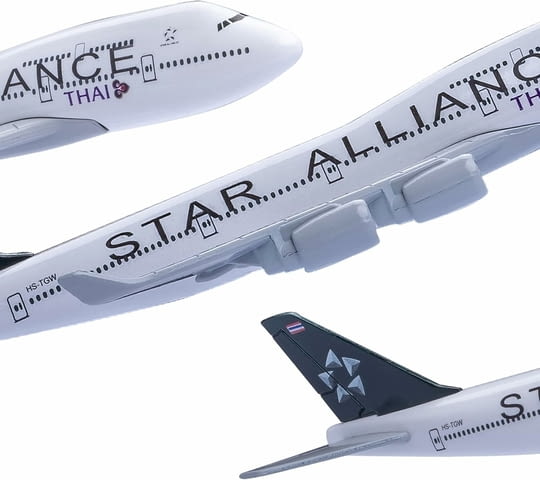 Boeing 747 самолет модел макет Star Alliance Thai полети самолети пътнически - снимка 4