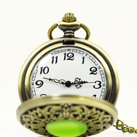 Нов Джобен часовник зелен камък моден аксесоар стилен медальон колие - снимка 3