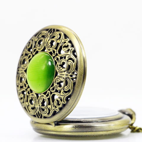 Нов Джобен часовник зелен камък моден аксесоар стилен медальон колие - снимка 4