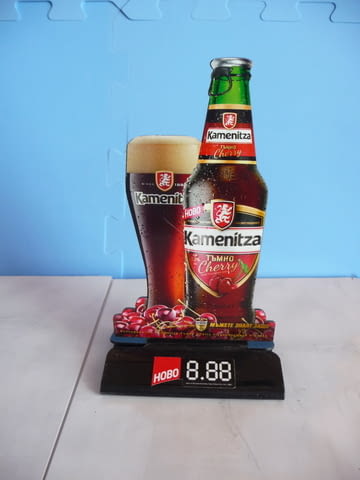 Каменица Настолна реклама бира тъмно череша Kamenitza Cherry рекламна поставка за маса - снимка 1