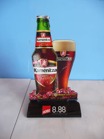 Каменица Настолна реклама бира тъмно череша Kamenitza Cherry рекламна поставка за маса - снимка 3