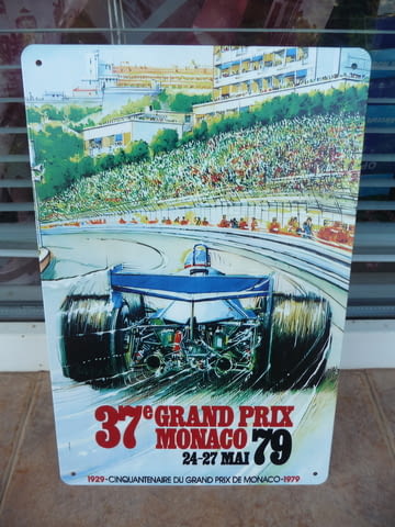 Метална табела кола Monaco 1979 рали формула 1 Gran Prix писта финалист шампион - снимка 1