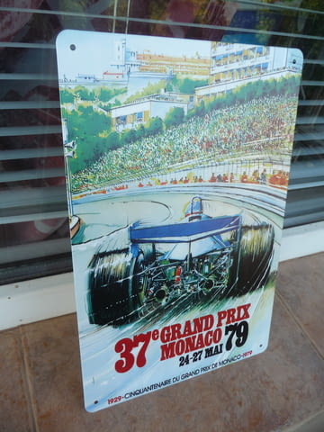 Метална табела кола Monaco 1979 рали формула 1 Gran Prix писта финалист шампион - снимка 2