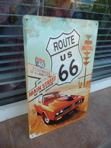 Метална табела кола Route 66 US Щатите магистралата крайпътно заведение реклами - снимка 2