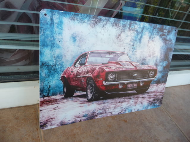 Метална табела кола Chevrolet Camaro Z28 1969 автомобил американски V8 спортно окачване спирачки - снимка 2