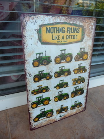 Метална табела Трактори John Deere най-добрите от 1837 нивата оран реколта субсидия - снимка 2