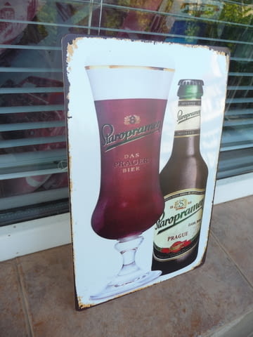 Метална табела бира Staropramen Прага Чехия чешка оригинал чаща бутилка - снимка 2