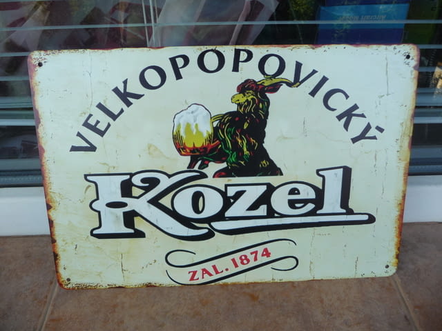 Метална табела бира Kozel чешка рецепта пивоварна пиво Чехия, city of Radomir - снимка 1