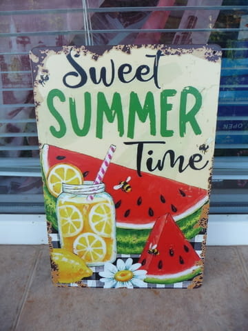 Метална табела Страхотно лято диня лимонов сок лед забавления - снимка 1